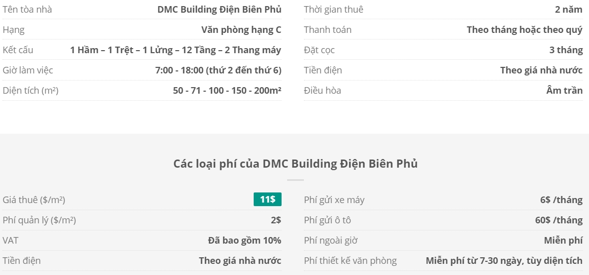 Danh sách khách thuê văn phòng tại tòa nhà DMC Building Điện Biên Phủ, Quận Bình Thạnh