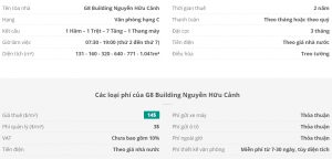 Danh sách khách thuê văn phòng tại tòa nhà G8 Building Nguyễn Hữu Cảnh, Quận Bình Thạnh