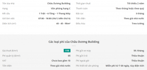 Danh sách khách thuê văn phòng tại tòa nhà Châu Dương Building, Quận Tân Bình