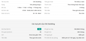 Danh sách khách thuê văn phòng tại tòa nhà CNC Building, Quận Tân Bình