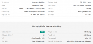 Danh sách khách thuê văn phòng tại tòa nhà Kicotrans Building, Quận Tân Bình