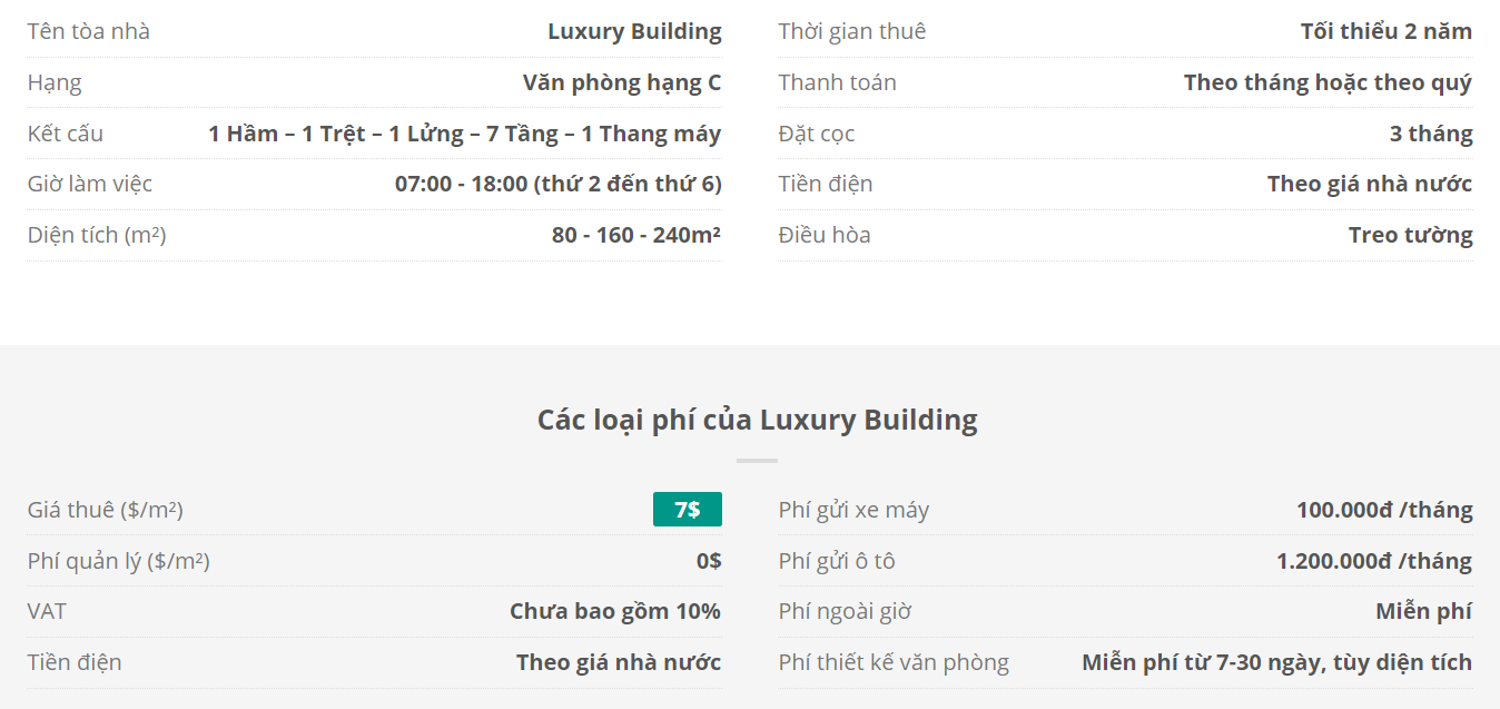 Danh sách khách thuê văn phòng tại tòa nhà Luxury Building, Quận Tân Bình