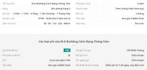 Danh sách khách thuê văn phòng tại tòa nhà M.G Building Cách Mạng Tháng Tám, Quận Tân Bình