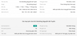 Danh sách khách thuê văn phòng tại tòa nhà M.G Building Nguyễn Bá Tuyển, Quận Tân Bình