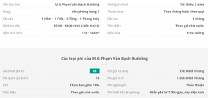 Danh sách khách thuê văn phòng tại tòa nhà M.G Phạm Văn Bạch Building, Quận Tân Bình