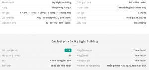 Danh sách khách thuê văn phòng tại tòa nhà Sky Light Building, Quận Tân Bình
