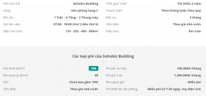 Danh sách khách thuê văn phòng tại tòa nhà Sohobiz Building, Quận Tân Bình