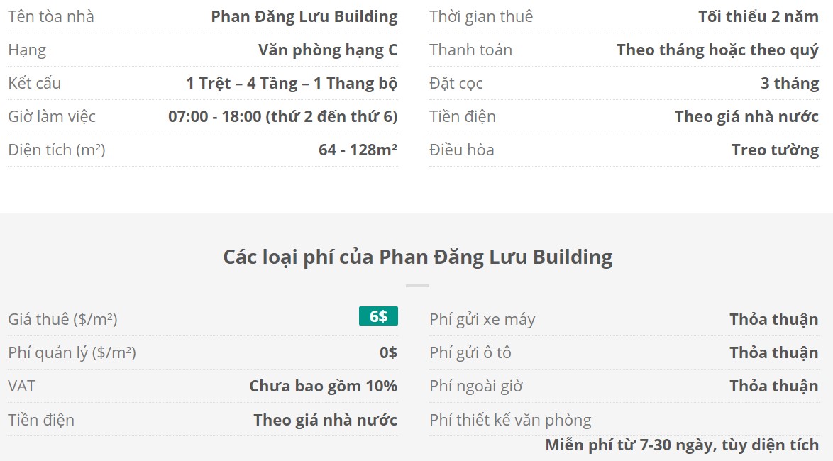 Danh sách khách thuê văn phòng tại tòa nhà Phan Đăng Lưu Building, Quận Bình Thạnh