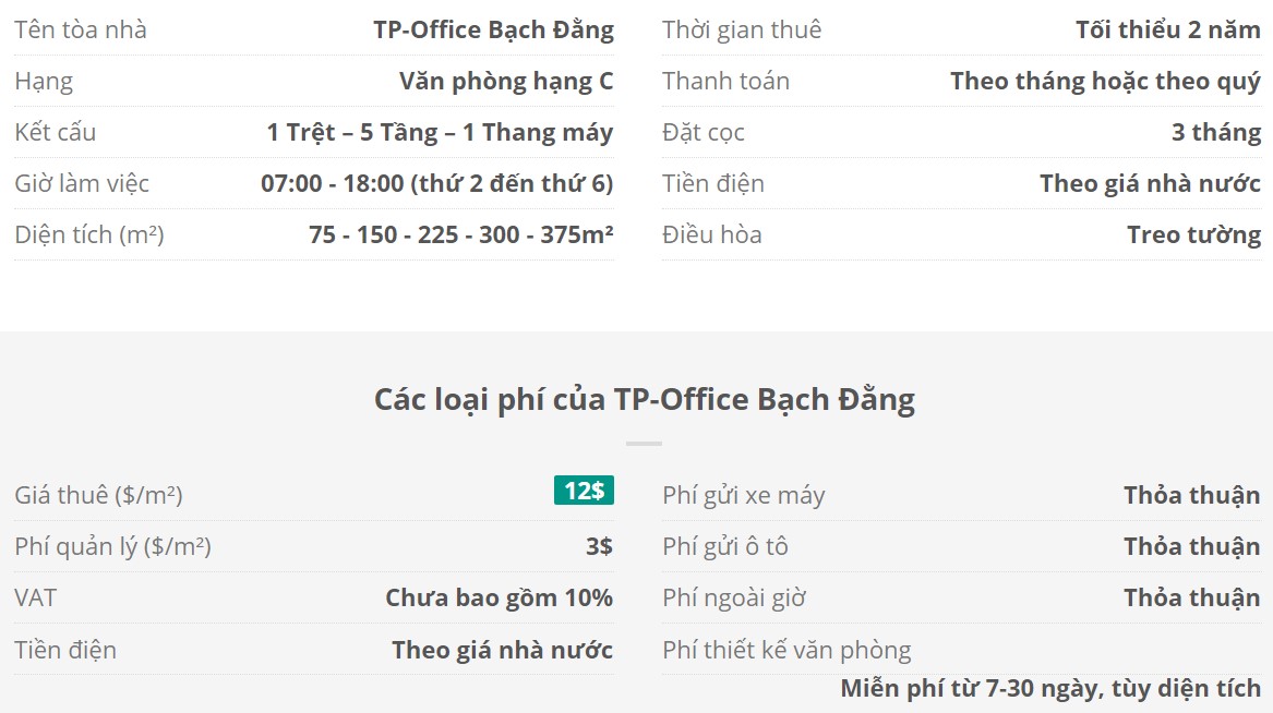 Danh sách khách thuê văn phòng tại tòa nhà TP-Office Bạch Đằng, Quận Bình Thạnh