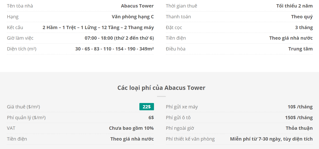 Danh sách khách thuê văn phòng tại tòa nhà Abacus Tower, Nguyễn Đình Chiểu, Quận 1