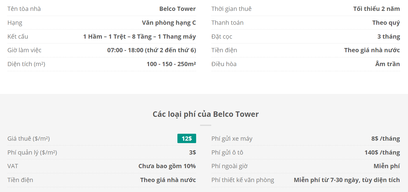 Danh sách khách thuê văn phòng tại tòa nhà Belco Tower, Nguyễn Thị Minh Khai, Quận 1