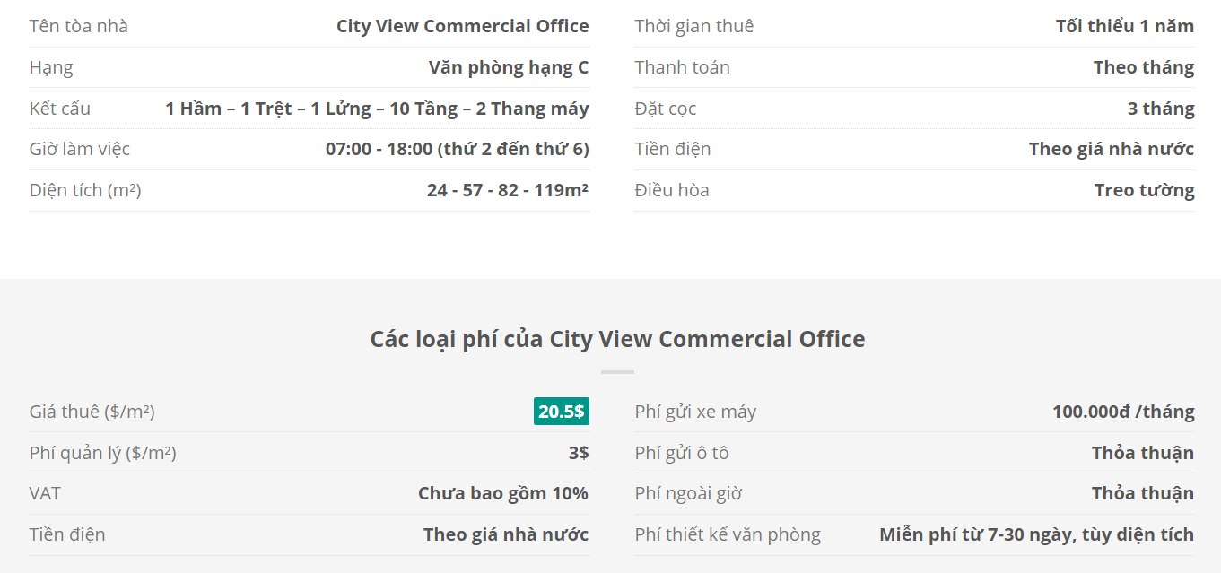 Danh sách khách thuê văn phòng tại tòa nhà City View Commercial Office, Mạc Đĩnh Chi, Quận 1