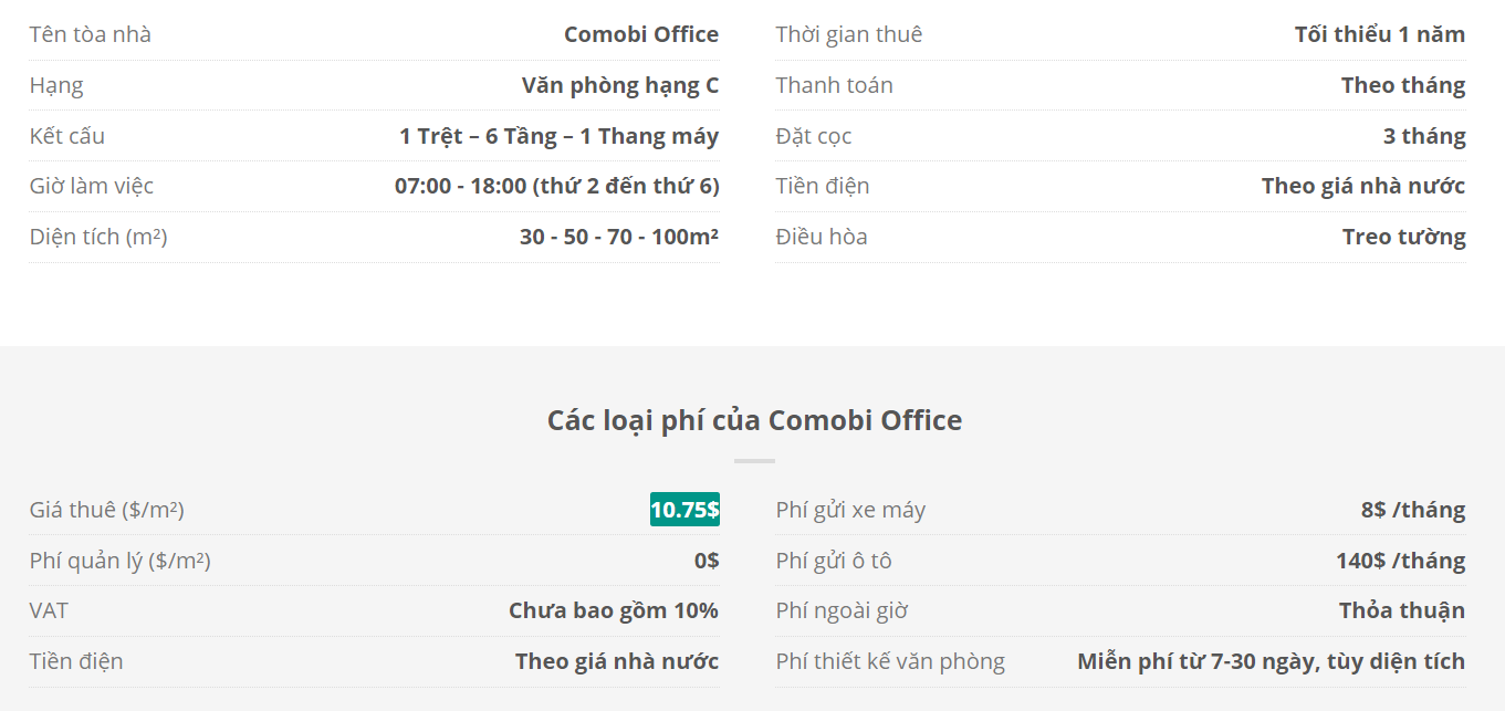 Danh sách khách thuê văn phòng tại tòa nhà Comobi Office, Nguyễn Văn Thủ, Quận 1