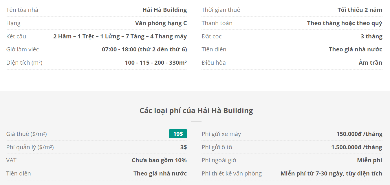 Danh sách khách thuê văn phòng tại tòa nhà Hải Hà Building, Nguyễn Văn Thủ, Quận 1