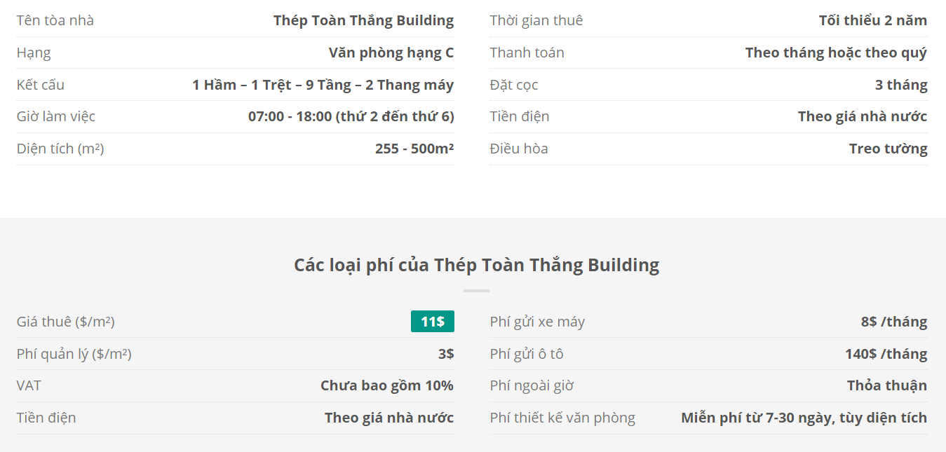 Danh sách khách thuê văn phòng tại tòa nhà Thép Toàn Thắng Building, Quận Tân Bình