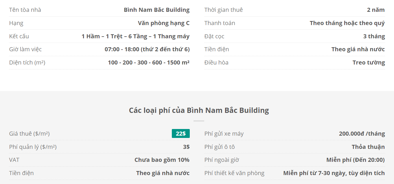 Danh sách khách thuê văn phòng tại tòa nhà Bình Nam Bắc Building, Phan Văn Đạt, Quận 1