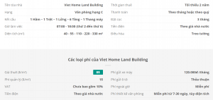 Danh sách khách thuê văn phòng tại tòa nhà Viet Home Land Building, Quận Tân Bình