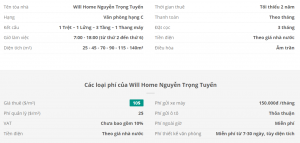 Danh sách khách thuê văn phòng tại tòa nhà Will Home Nguyễn Trọng Tuyển, Quận Tân Bình