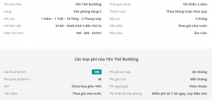 Danh sách khách thuê văn phòng tại tòa nhà Yên Thế Building, Quận Tân Bình