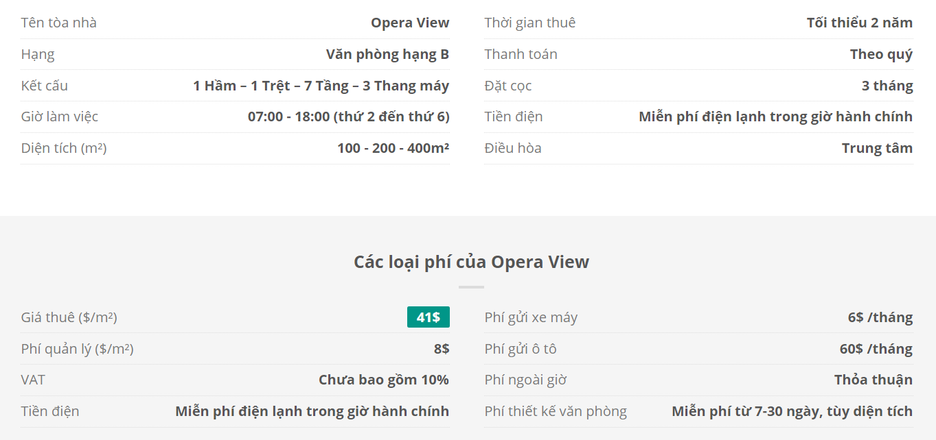 Danh sách khách thuê văn phòng tại tòa nhà Opera View, Khánh Hội, Quận 1