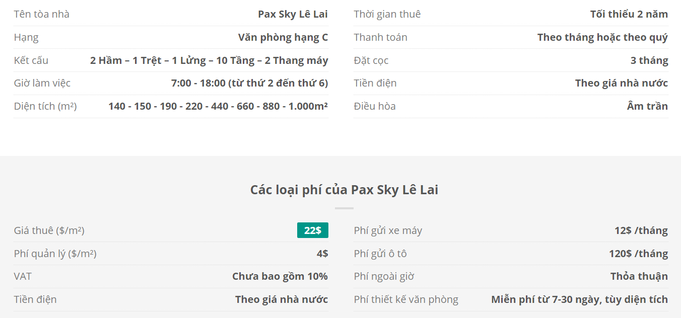 Danh sách khách thuê văn phòng tại tòa nhà Pax Sky Lê Lai, Quận 1
