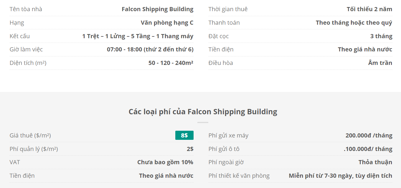 Danh sách khách thuê văn phòng tại tòa nhà Danh sách khách thuê văn phòng tại tòa nhà Falcon Shipping Building, Nguyễn Đình Chiểu, Quận 3