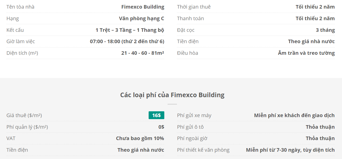 Danh sách khách thuê văn phòng tại tòa nhà Danh sách khách thuê văn phòng tại tòa nhà Fimexco Building, Trương Định, Quận 3
