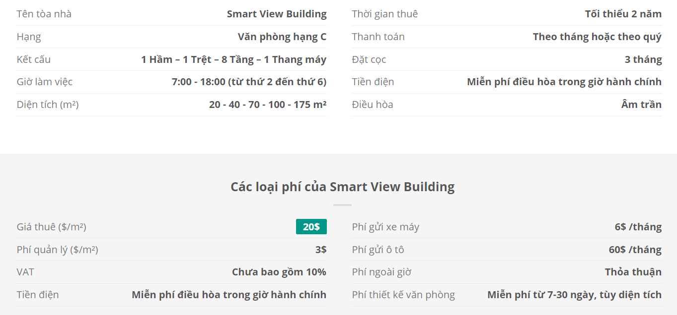 Danh sách khách thuê văn phòng tại tòa nhà Smart View Building, Trần Hưng Đạo, Quận 1