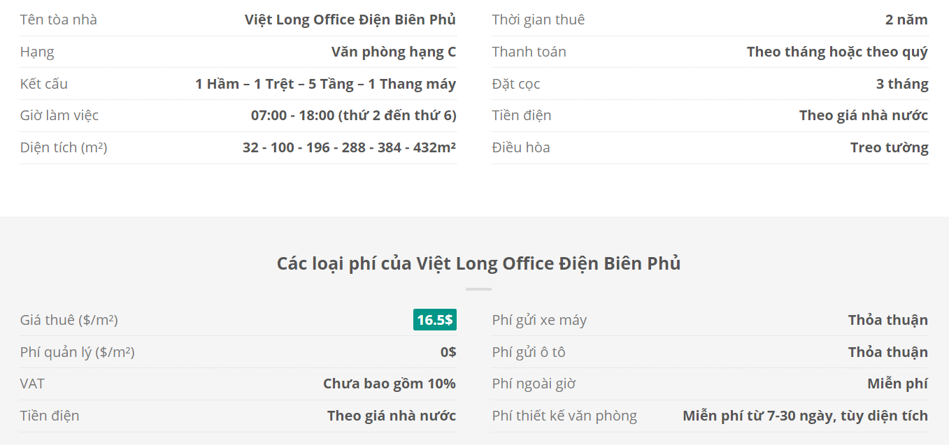 Danh sách khách thuê văn phòng tại tòa nhà Danh sách khách thuê văn phòng tại tòa nhà Việt Long Office Điện Biên Phủ, Quận 1