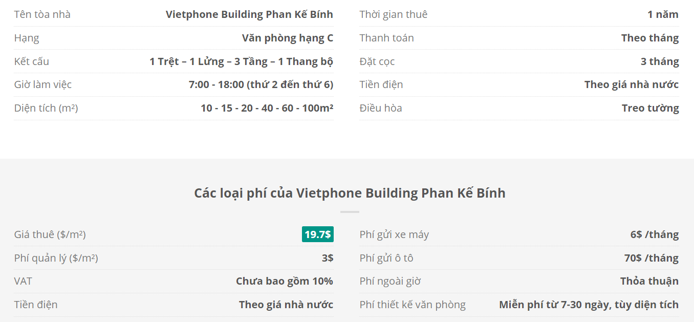 Danh sách khách thuê văn phòng tại tòa nhà Danh sách khách thuê văn phòng tại tòa nhà Vietphone Building Phan Kế Bính, Quận 1