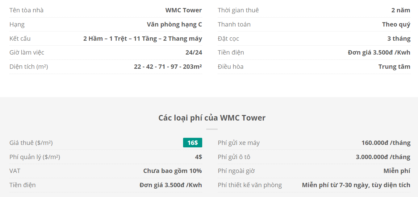 Danh sách khách thuê văn phòng tại tòa nhà Danh sách khách thuê văn phòng tại tòa nhà WMC Tower, Cống Quỳnh, Quận 1