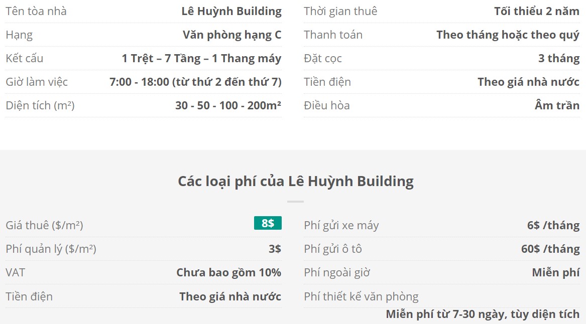 Danh sách khách thuê văn phòng tại tòa nhà Lê Huỳnh Building, Quận 2