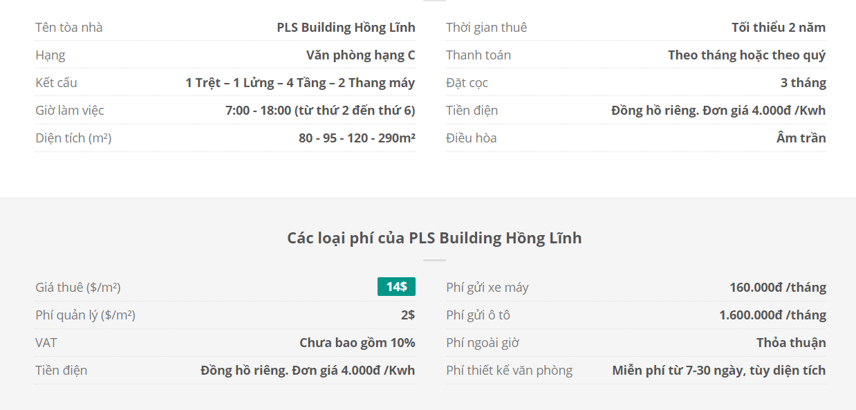 Danh sách khách thuê văn phòng tại tòa nhà PLS Building Hồng Lĩnh, Quận 10