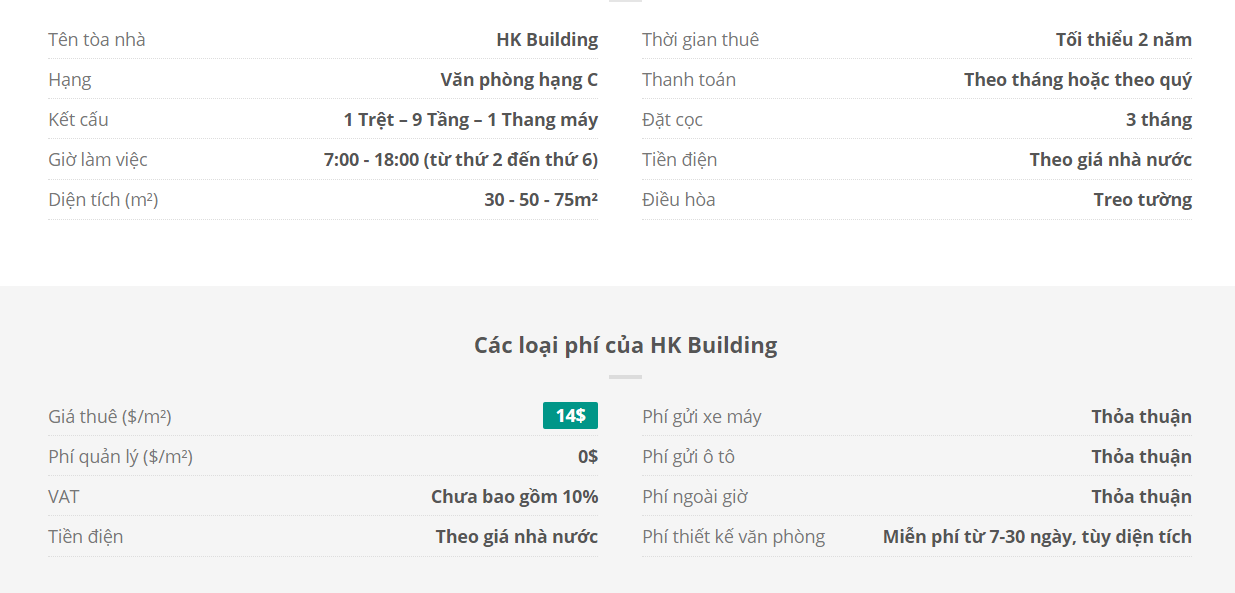 Danh sách khách thuê văn phòng tại tòa nhà HK Building, Đào Duy Anh, Quận Phú Nhuận