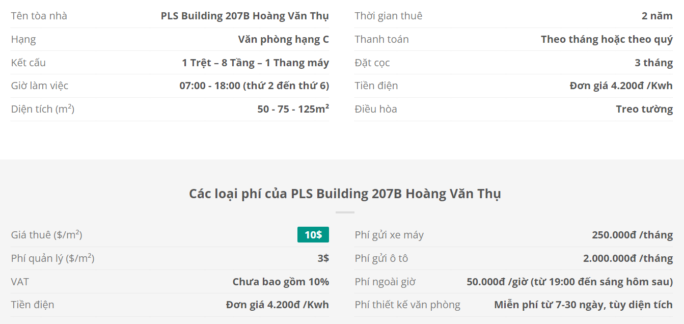 Danh sách khách thuê văn phòng tại tòa nhà PLS Building 207B Hoàng Văn Thụ, Quận Phú Nhuận