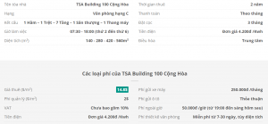 Danh sách khách thuê văn phòng tại tòa nhà TSA Building 100 Cộng Hòa, Quận Tân Bình