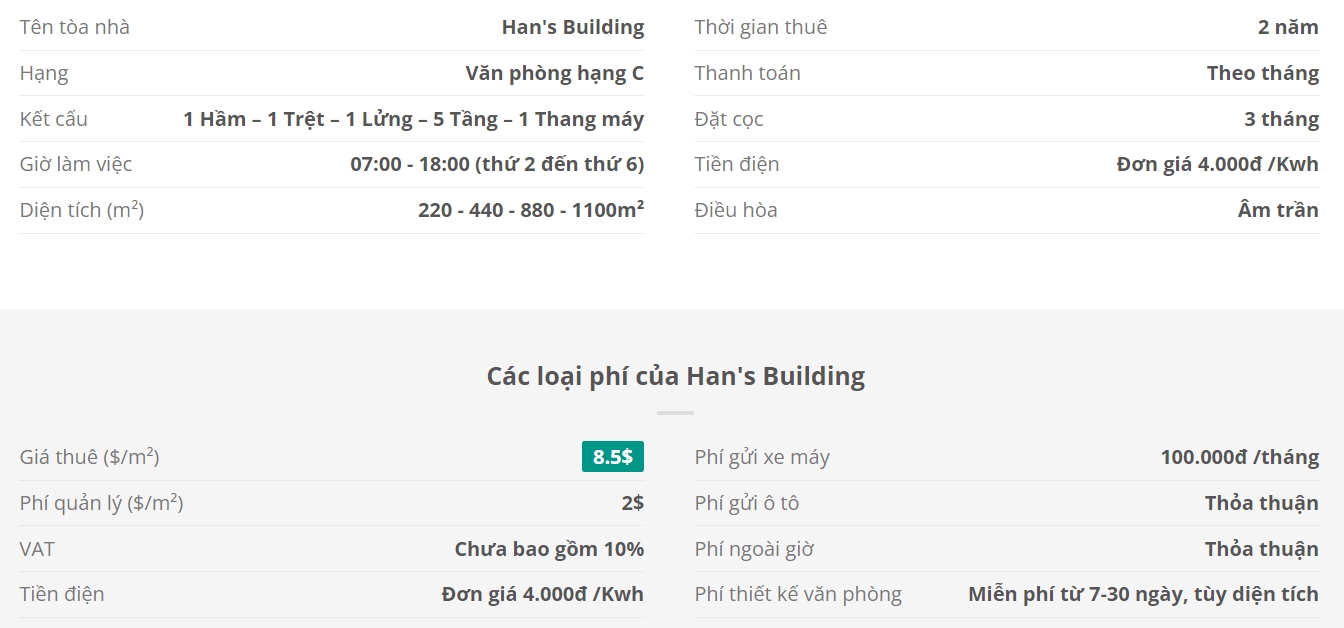Danh sách khách thuê văn phòng tại tòa nhà Han's Building, Xa Lộ Hà Nội, Thành Phố Thủ Đức