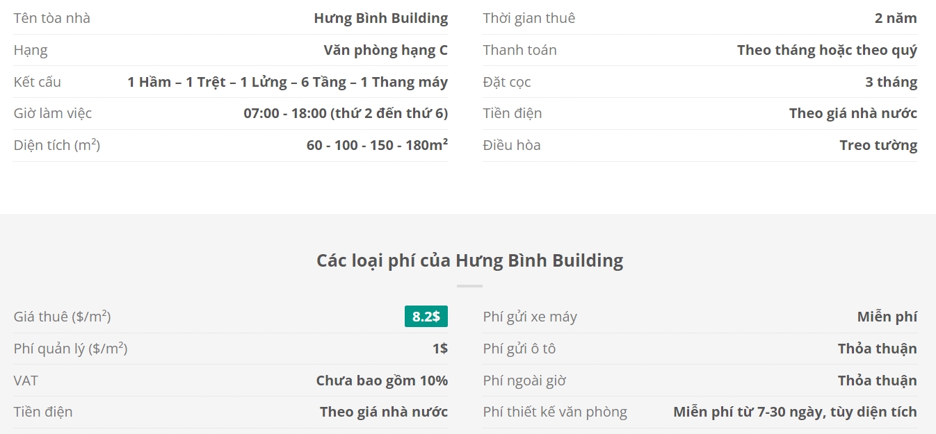 Danh sách khách thuê văn phòng tại tòa nhà Hưng Bình Building, Lê Đức Thọ, Quận Gò Vấp